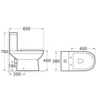 Моноблок Esai 6782 New Rimless 38см. бял ИНТЕР КЕРАМИК