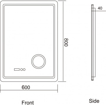 Огледало ICL1789 60/h80см с вградено LED осветление Touch Screen ИНТЕР КЕРАМИК