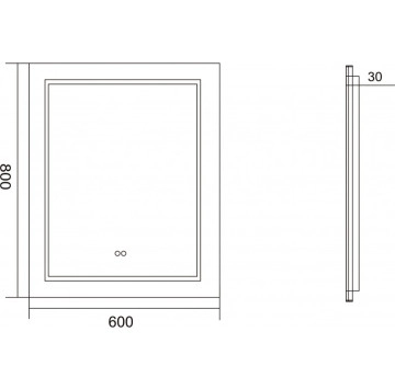 Огледало Лиона ICL1814 60/h80см. с вградено LED осветление Touch screen ИНТЕР КЕРАМИК