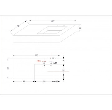 Мивка Pietra ICL12049/120G Right 120см дясна кварц сив мат ИНТЕР КЕРАМИК