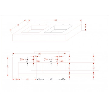 Мивка Pietra ICL12049/140W 140см кварц , бял мат ИНТЕР КЕРАМИК
