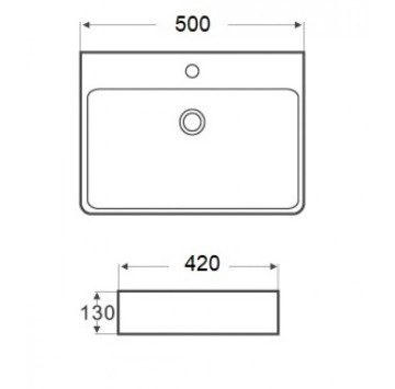 Мивка върху плот Интер ICB5042MB 50см черен мат ИНТЕР КЕРАМИК