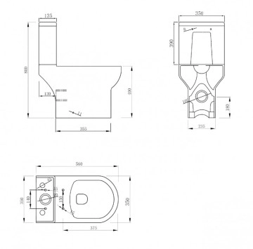 Моноблок Demi ICC6582P Compact бял ИНТЕР КЕРАМИК