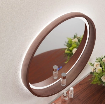 Огледало Интер ICL1857Wooden-60 ф60см. дървесно ИНТЕР КЕРАМИК