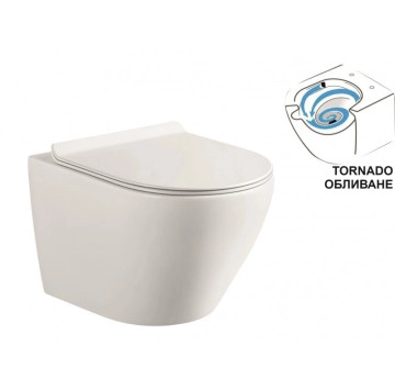 Стенна тоалетна чиния ICC4937 Tornado бяла ИНТЕР КЕРАМИК