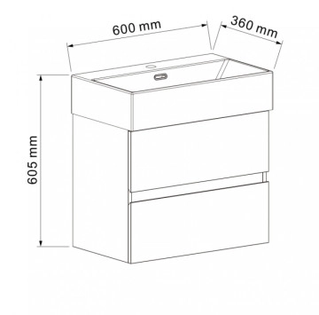 Шкаф долна част Compact 5845W 60см бял ИНТЕР КЕРАМИК