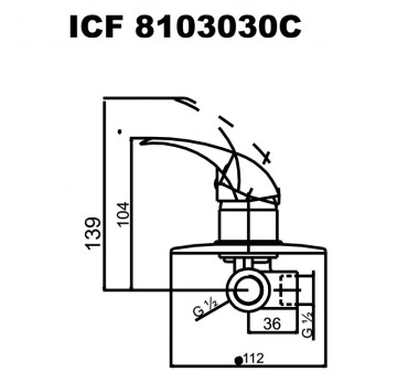 Смесител за вана Оливия хром ICF8101030C ИНТЕР КЕРАМИК